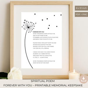 FUNERAL POEM Forever With You, Memorial Poem | In loving memory | Spiritual Keepsake for Loss and Remembrance | Celebration of Life, 03-010a