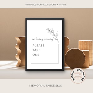 GELIEVE ER EEN TE NEMEN in liefdevolle herinnering Bord | minimalistisch gedenktafelbord | Begrafenisposter | In liefdevolle herinnering | afdrukbaar | 06-011