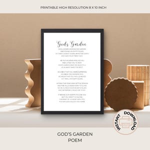 God&#39;s Garden Poem | Funeral Poem | Love from heaven | In Loving Memory | Celebration of life | Memorial Poem | Printable funeral | 00-029
