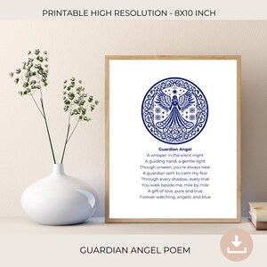 Guardian Angel Poem | In loving memory | memorial poem | celebration of life | Bereavement Printable Gift | Spiritual Wall Art | 99-508