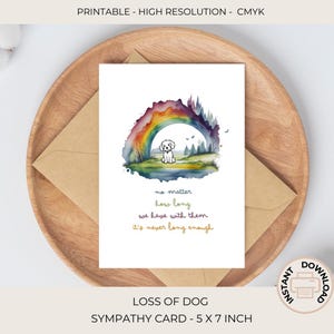 Chien pont arc-en-ciel | Carte de sympathie numérique pour animaux de compagnie | Cadeau de condoléances pour chien PDF | Perte du chien carte | À la douce mémoire | Célébration de la vie | C451