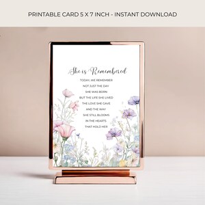 carte commémorative d'anniversaire | Célébration de la vie | Carte de deuil et de perte | perte d'une mère, perte d'une mère En souvenir | Anniversaire d'un être cher C546b