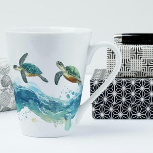 Turtle Coffee Mug - Sea Turtle Design, Beach Decor, Turtle Lovers Gift, Gift for Ocean Lovers, Coastal Kitchen, Marine Life Coffee Mug