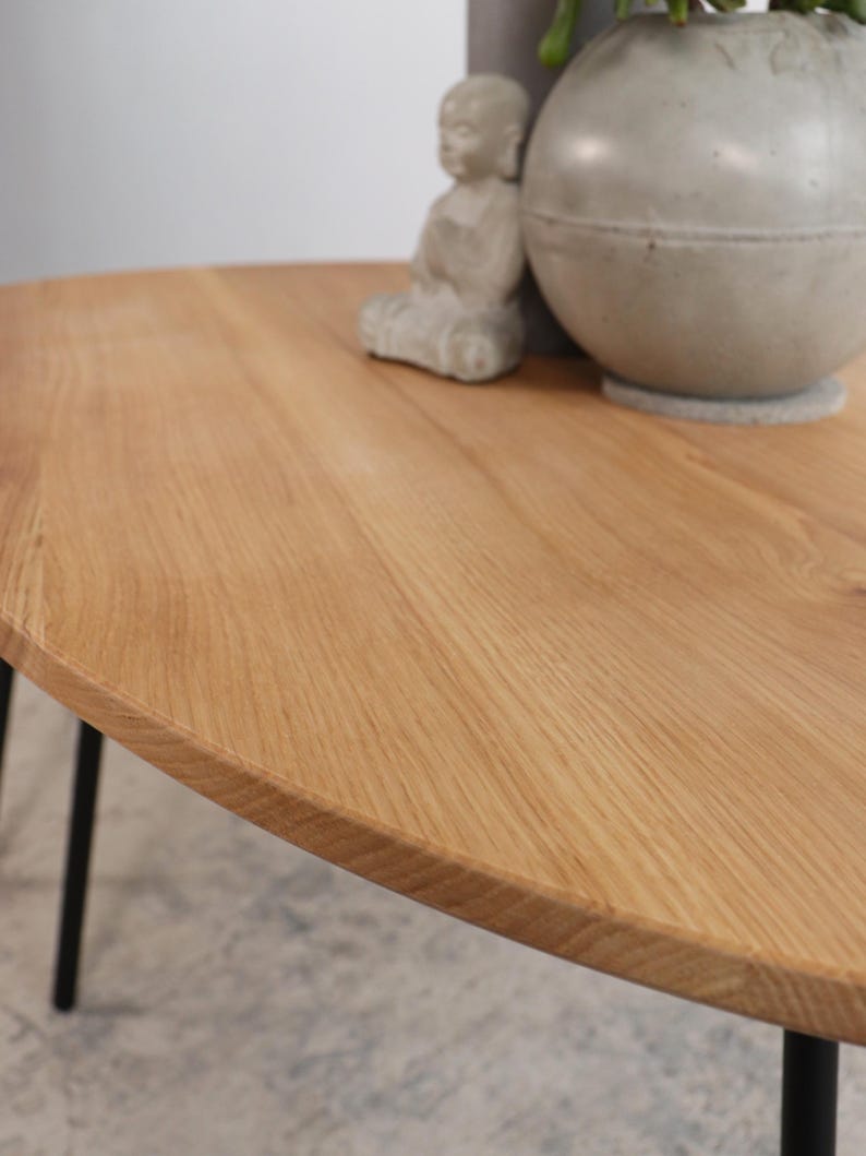 Ręcznie robiony dębowy stolik kawowy: skandynawski design z połowy XX wieku zdjęcie 5