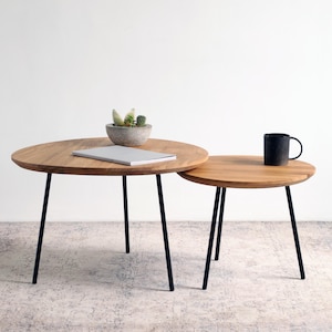 Handmade Oak Coffee Table: Scandinavian Mid-Century Modern Decor