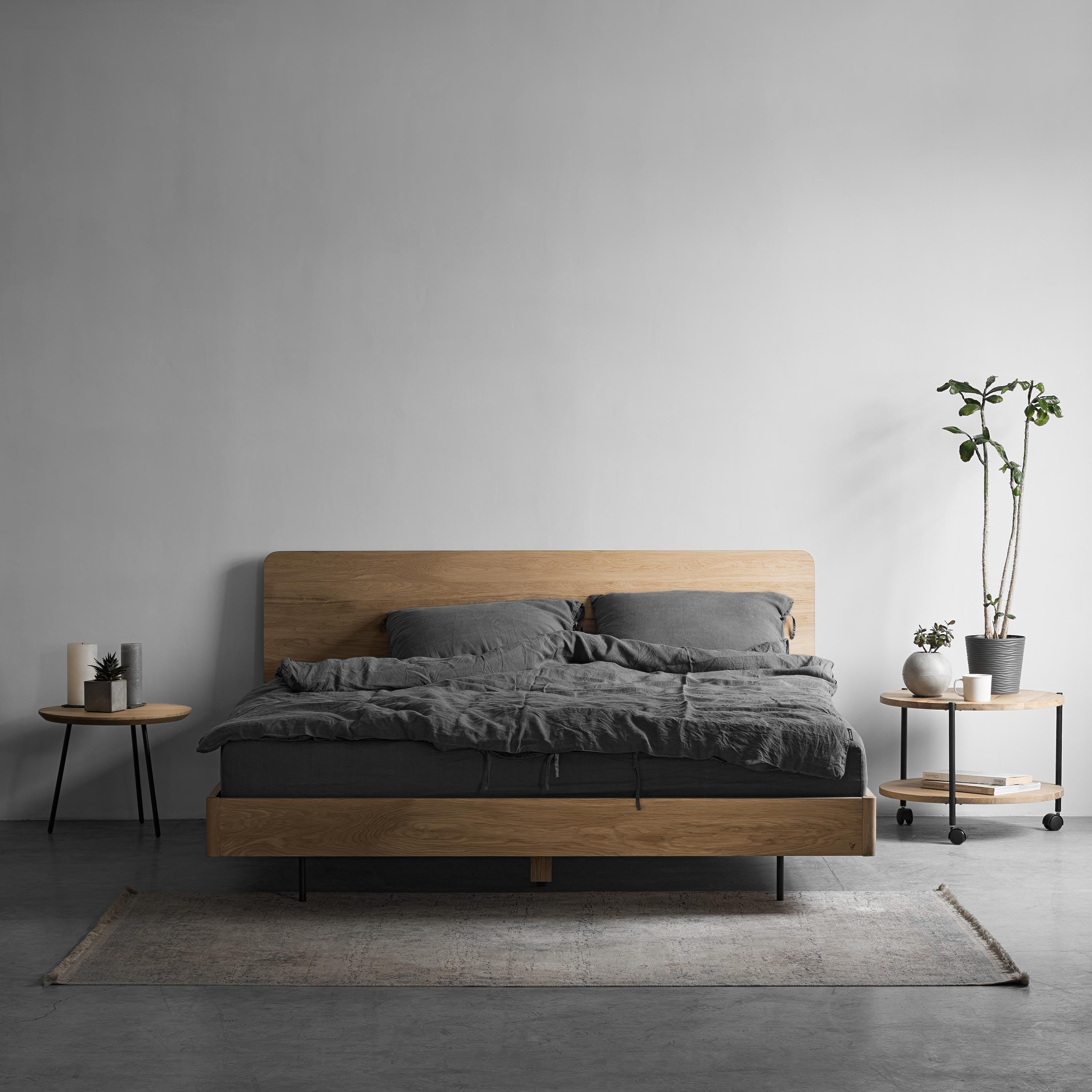 Brown Oak Bed Frame main image 0