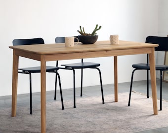 Oak Dining Table Oulu Wooden Oak Exclusive Solid Handmade Scandinavian Furniture Wooden Table Elegant Oak Wooden Dining and Kitchen Table