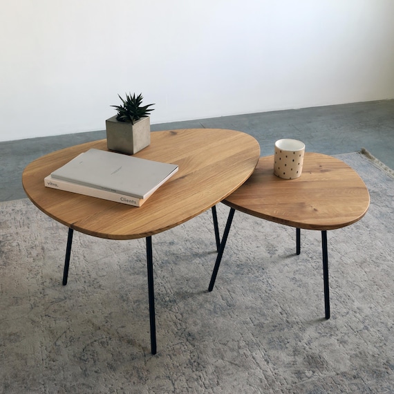 Handmade Oak Coffee Table: Mid-Century Modern Scandinavian Design