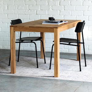 Oak Dining Table Ulm: Exclusive Solid Wood Minimalist Kitchen & Dining Room