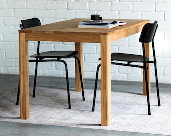 Oak Dining Table Ulm: Exclusive Solid Wood Minimalist Kitchen & Dining Room