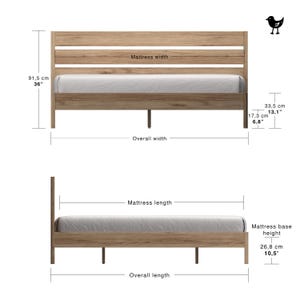 Skandinavisk sängram i ek: Handgjord sängram i Ulmträ och minimalistisk loftsovrumsinredning bild 11
