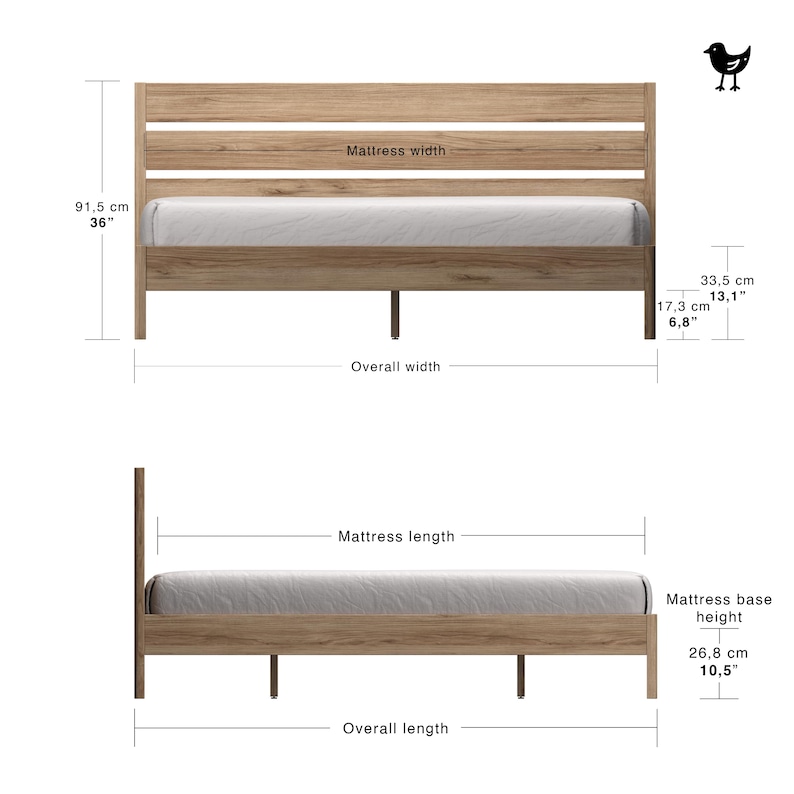 Skandinavisk sängram i ek: Handgjord sängram i Ulmträ och minimalistisk loftsovrumsinredning bild 11