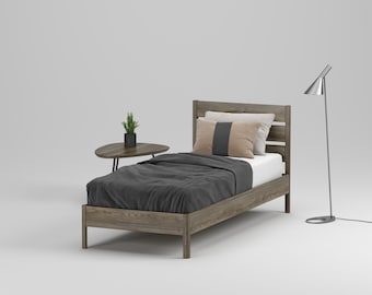 Einzelbett Ulm aus Holz Eiche Ulm Minimalistisches Möbel