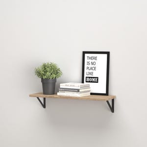 Wall Shelves Harlem Wooden Wall Bookshelf Handcrafted Solid Oak Wooden Modern Bookcase Open Storage for Books Lagom Style Decor and Plants