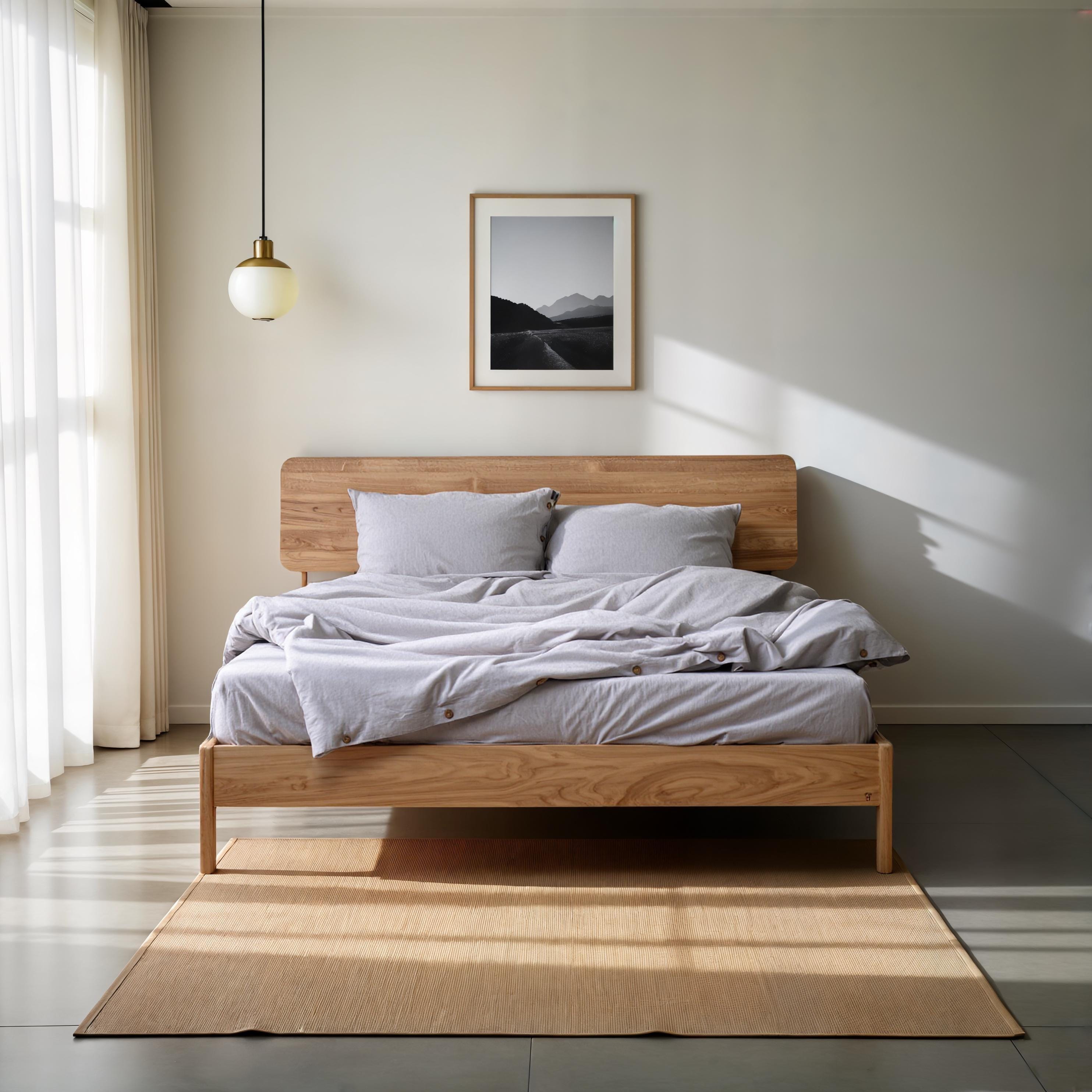Norwich Oak Wood Bed Frame Scandinavian Minimalist