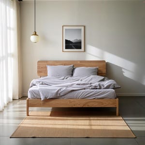 Oak Bed Frame Norwich Scandinavian Design Bedroom Furniture Handmade Unique Minimalist Oak Wooden Bed Frame Lof Bed Frame Bedroom Oak Decor image 9