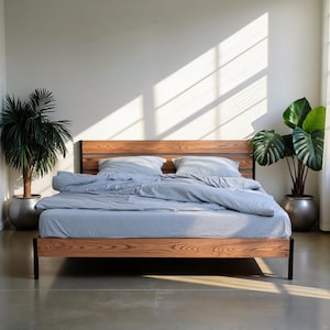 Oak Furniture Manchester Oak Bed Frame Handcrafted Solid Wood Scandinavian Minimalist Loft Oak Bed Frame Perfect for Modern Bedroom Decor