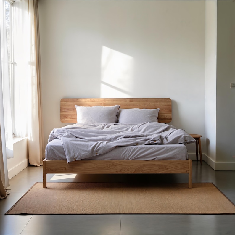 Oak Bed Frame Norwich Scandinavian Design Bedroom Furniture Handmade Unique Minimalist Oak Wooden Bed Frame Lof Bed Frame Bedroom Oak Decor image 10
