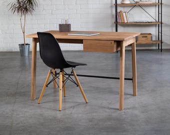 Computer Desk Oak Wooden Writing Table Home Office Furniture