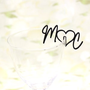 Personalized Wedding Drink Tags Love Tags 2 Letters Initials Markers Acrylic Name Tags Glass Cocktail Topper Engagement Anniversary Party-2