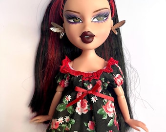 Vintage Rose print Dress for Bratz Dolls