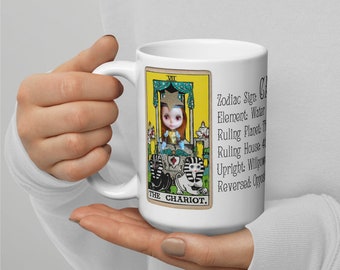CANCER sign The Chariot Tarot Card Zodiac Sign Blythe Doll Mug