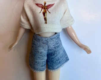 Denim Jean Cutoff Shorts for Blythe Doll