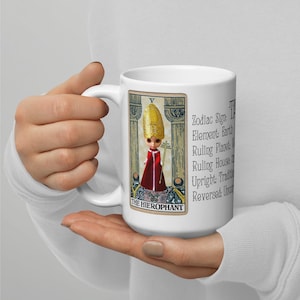 Caneca de boneca Blythe do signo do zodíaco da carta de tarô do hierofante TAURUS