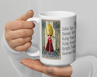 TAURUS The Hierophant Tarot Card Zodiac Sign Blythe Doll Mug