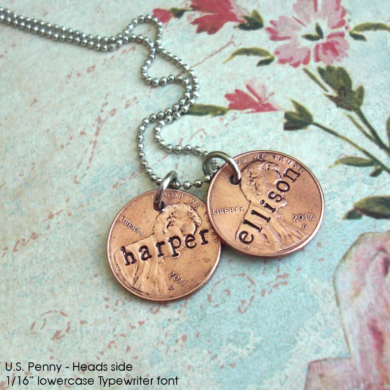 Lucky Horseshoe Penny Keychain. Handstamped Penny. Polished & Etsy