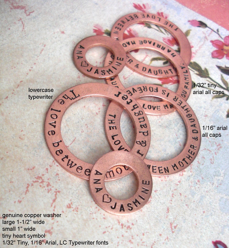 Genuine Copper Double Washer Key Chain Hand Stamped Etsy