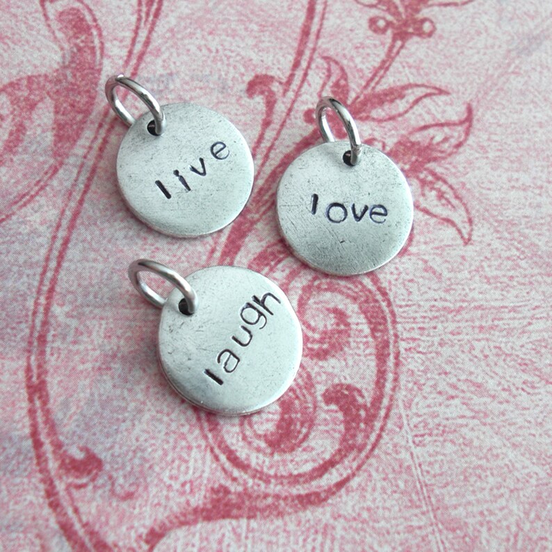 Dainty Name Charm Necklace Chain & Wirewrapped Pearl. Mini Etsy