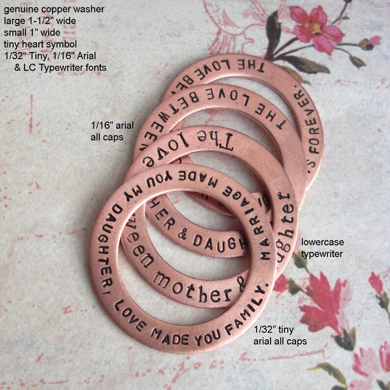 Genuine Copper Double Washer Key Chain Hand Stamped Etsy