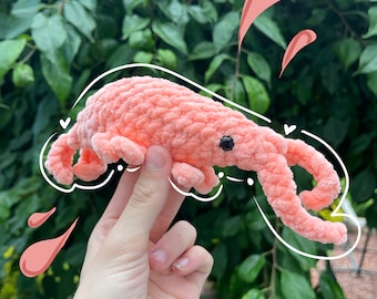 手作りかぎ針編みのエビのぬいぐるみ | かわいい柔らかいエビのぬいぐるみ