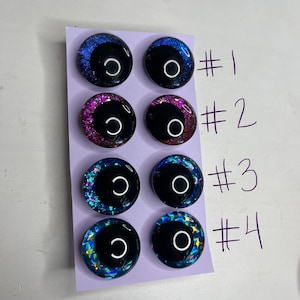 Hand painted 25mm sinker safety eyes for crochet | Amigurumi glitter safety eyes blue purple