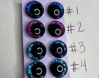 Hand Painted Glitter Safety Eyes | 25mm Sinker Amigurumi Eyes