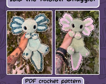 PDF CROCHET PATTERN - Isla the Axolotl Snuggler Amigurumi Instructions
