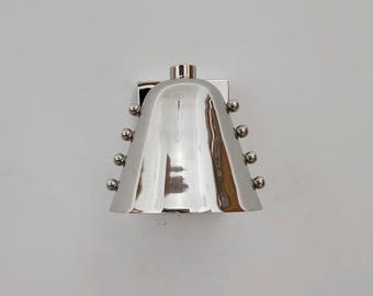 Polished Chrome Cone Wall Sconce Mid Century Rivet Design