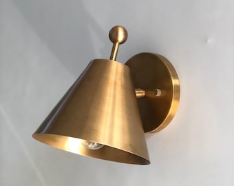 Modern Brass Wall Sconce – Bell Shape Light for Perfect for bedrooms, hallways, or entryways