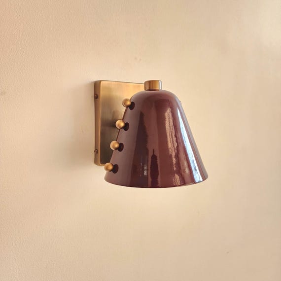Wine Cone Wall Sconce Mid Century Rivet Light
