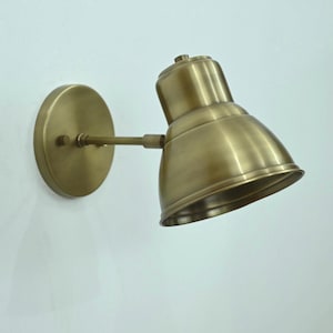 Adjustable Brass Wall Sconce Mid Century Swing Arm Light
