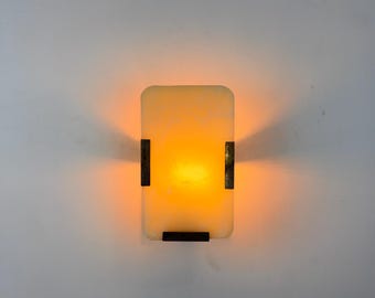 Natural Onyx Rectangular Wall Sconce - 10" x 6" - E12/E14 Compatible