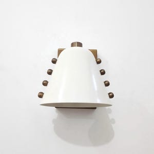 Cone Ivory Wall Sconce Mid Century Brass Lamp