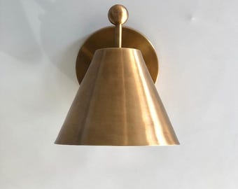 Vintage Brass Wall Sconce with Finial Handmade Wall Light