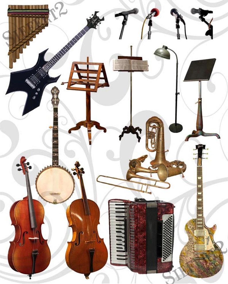 Musical Instruments Collage Sheet 22ics Jpeg and PNG Sheet Etsy
