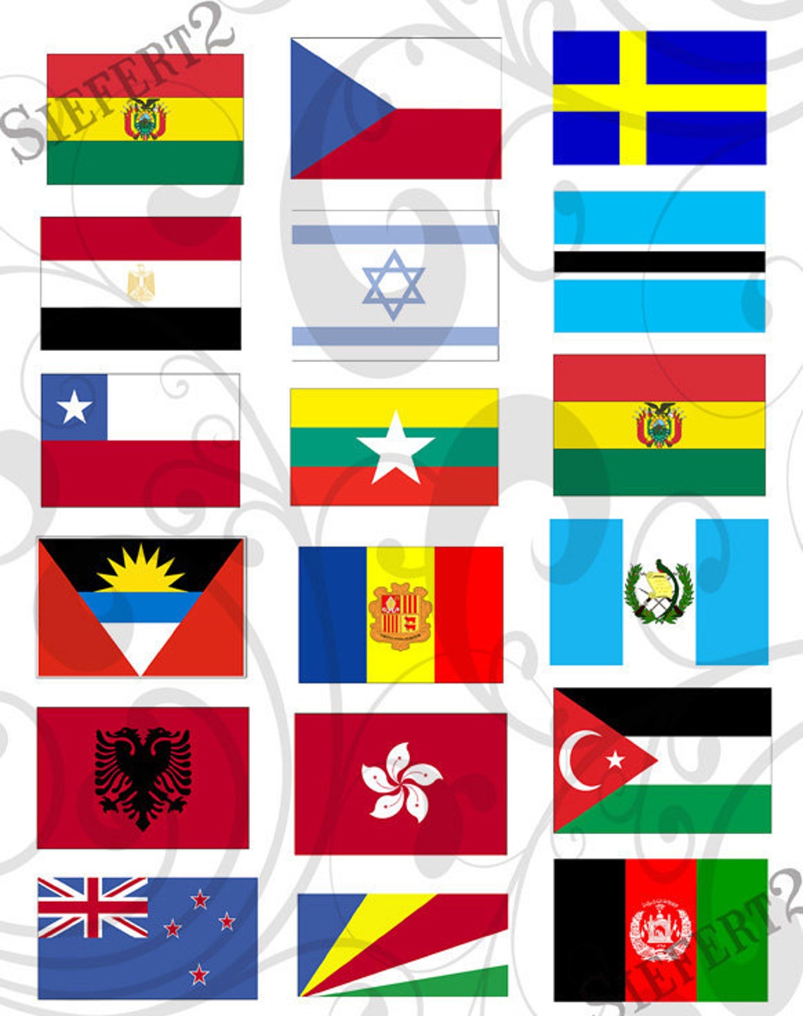 Flags Of The World Collage Sheets Set of 3 1 FR Etsy