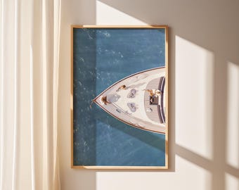 Luxury Yacht Poster, Old Money Aesthetic, Luxurious Boat Print, Sailing in Summer Poster, Luxury Fashion Print, Canvas Wall Art