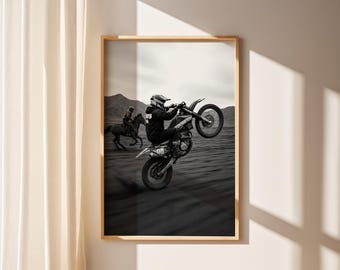 Motor Racing Mit einem Pferd, Motorrad Retro Kunst Poster, Pferderennen Poster, Pferdekraft Raumästhetische Poster, Pferd Motorrad, Druck