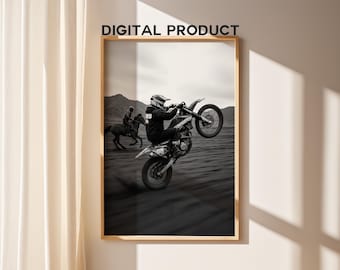 Motor Racing Mit einem Pferd, Motorrad Retro Kunst Poster, Pferderennen Poster, Pferdekraft Raumästhetische Poster, Pferd Motorrad, Druck
