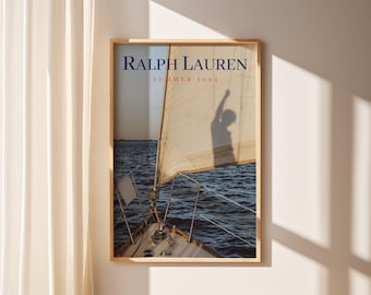 Póster de revista de moda, póster de revista de moda vintage, lienzo de moda retro, impresión de moda de lujo, Ralph Lauren antiguo, lienzo para pared.
